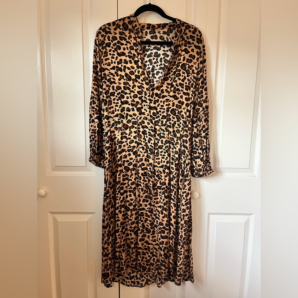 Leopard print work appropriate dress.